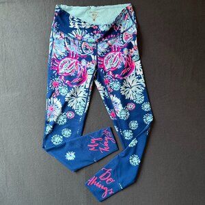 Lilly Pulitzer Luxletic Maralyn Weekender Deep Indigo Blue Leggings Size Small